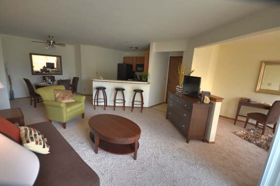 a view of the living room from the kitchen