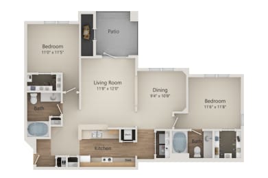 San Marcos Floor Plan at The Park at Monterey Oaks, Austin, TX, 78749
