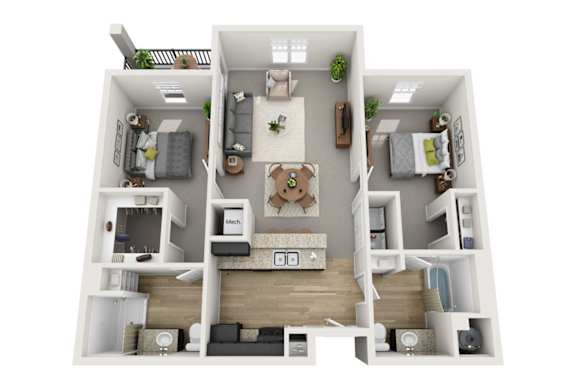 1 bedroom 1 bath Floorplan at The View on 20th, Ogden