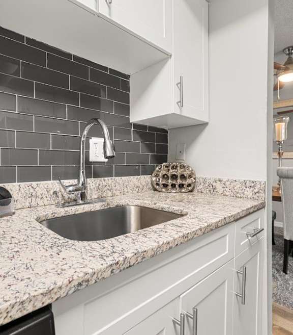 Model kitchen at Oasis at Bayside Apartments in Largo, FL.