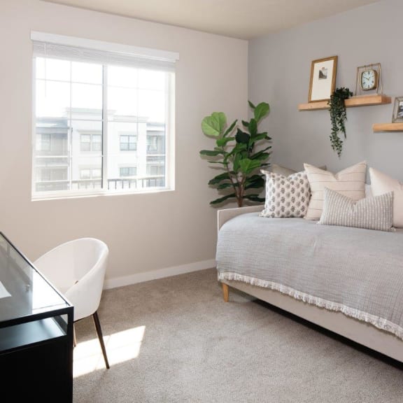 West End District Apartments in Beaverton, Oregon Model Bedroom