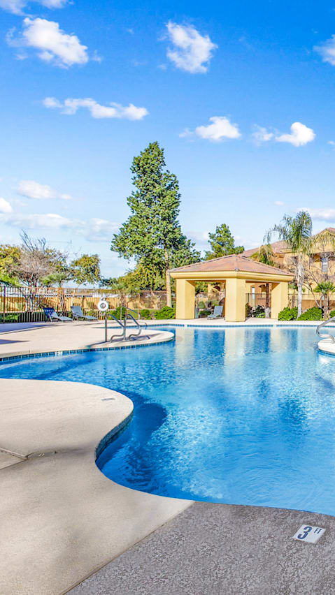 Pool with curved walls at San Fernando Apartments, Mesa, 85205