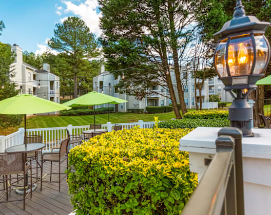 Outdoor Patio at Bridges at Mallard Creek Apartment Homes, North Carolina