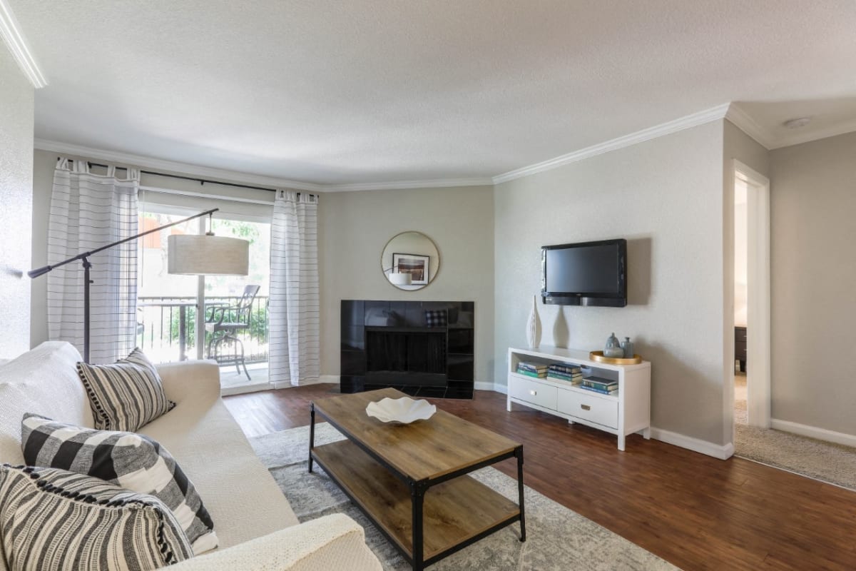 Copper Flats living room with patio access - Aurora, CO