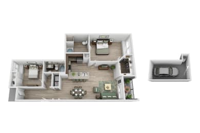 2 bed 2 bathroom floorplan