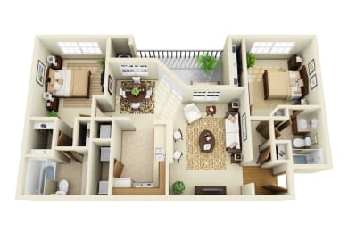 1150 sq.ft. Two Bed Two Bath