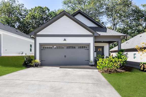 A Cottage with a two-car garage