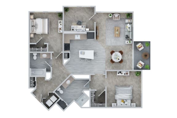 2 Bed, 2 Bath Den Floor Plan with 1376 square feet at East Main, Norton, 02766