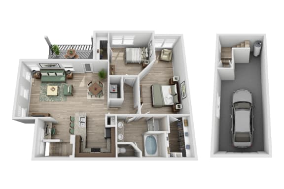2 bedroom 1 bathroom floorplan