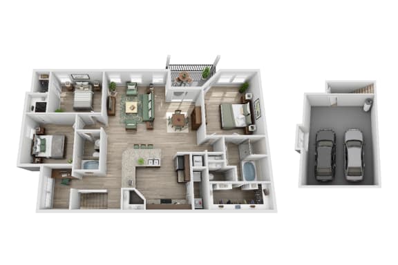 3 bedroom 2 bathroom floorplan