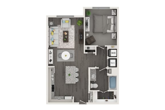 a 1 bedroom floorplan of a 2103 sq ft