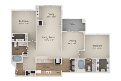Medina Floor Plan at The Park at Monterey Oaks, Austin, TX