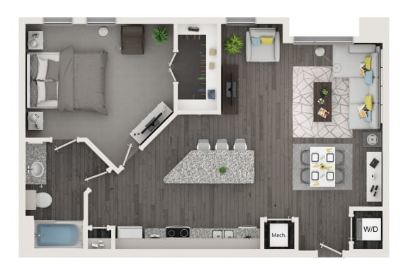 a 1128 sqft floor plan  1 bedroom