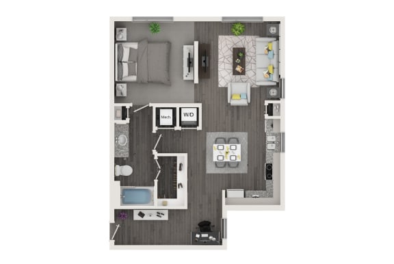 a 1 bedroom floor plan  nutmeg