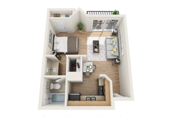 Studio Apartment Studio Apartment 408 Sq.Ft. at Hollywood Vista