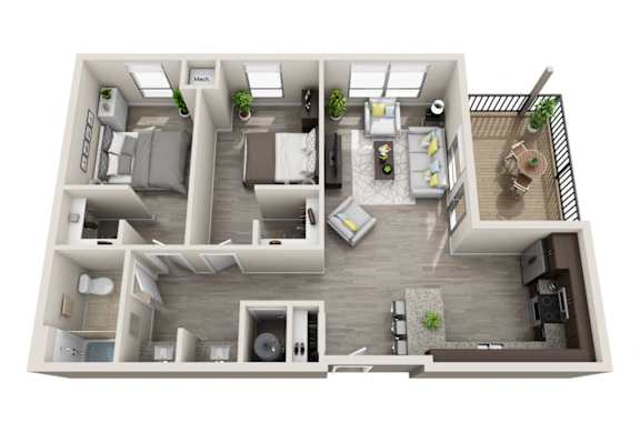Floor Plan  Glenville CircleNorth 2 Bedroom Deluxe Floor Plan