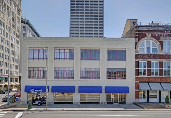 a view of the front of the building from the street