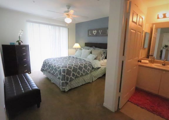 Academy Village Apartments Bedroom and Bathroom