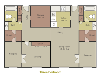 New Brookside Three Bedroom Floor Plan