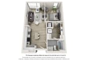 Thumbnail 3 of 15 - The Shockoe Floor Plan 1 Bedroom at an Art Museum at The Locks Tower in Richmond, Virginia