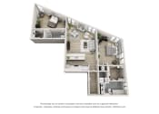 Thumbnail 4 of 15 - The Monroe Floor Plan at an Art Museum at The Locks Tower in Richmond, Virginia