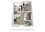 Thumbnail 6 of 15 - The Belle Floor Plan 1 Bedroom at an Art Museum at The Locks Tower in Richmond, Virginia