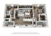 Thumbnail 15 of 15 - 2 Bedroom Floor Plan at an Art Museum at The Locks Tower in Richmond, Virginia