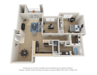 Preserve at Mobbly Bay, A6R layout, 1,074 square foot one bedroom, one bathroom