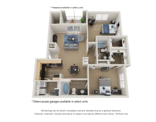 Preserve at Mobbly Bay, B2R layout, 1,158 square foot two bedroom, two bathroom