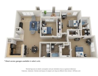 Preserve at Mobbly Bay, C1R layout, 1,472 square foot three bedroom, two bathroom