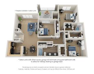 Preserve at Mobbly Bay, C2 layout, 1,520 square foot three bedroom, two bathroom