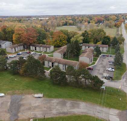 arial view of the barracks and parking lot