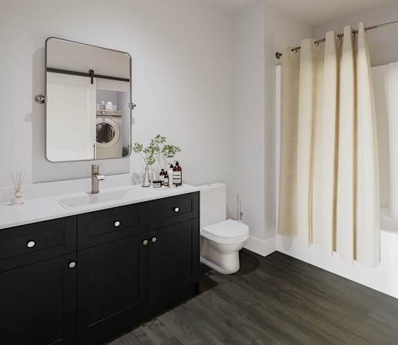 a bathroom with a toilet and a sink and a mirror
