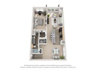A7_Luminous Floor Plan at Artisan Apartments & Shops, Austin, Texas
