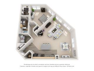 A8_Posh Floor Plan at Artisan Apartments & Shops, Austin