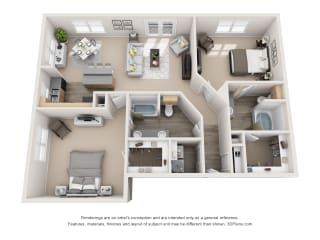 B9_Splendid Floor Plan at Artisan Apartments & Shops, Austin, Texas