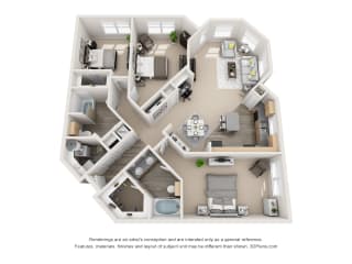 C3_Opulent Floor Plan at Artisan Apartments & Shops, Texas, 78729