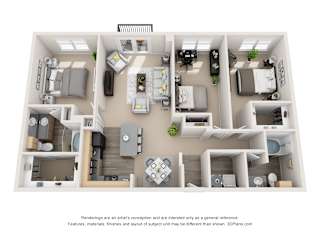 Elegant Floor Plan at Artisan Apartments & Shops, Austin