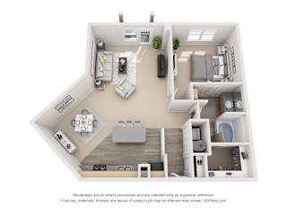 Luxor Floor Plan at Artisan Apartments & Shops, Austin, TX 78729