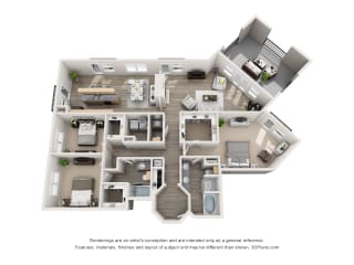 Penthouse Floor Plan at Artisan Apartments & Shops, Austin, TX