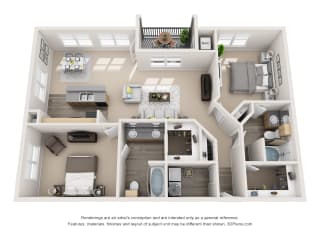 Serenity Floor Plan at Artisan Apartments & Shops, Austin, TX