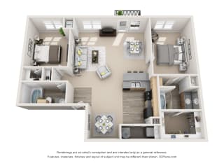 Tranquial Floor Plan at Artisan Apartments & Shops, Austin, TX 78729