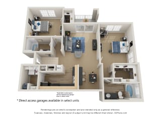 Preserve at Mobbly Bay, B3R layout, 1,186 square foot two bedroom, two bathroom