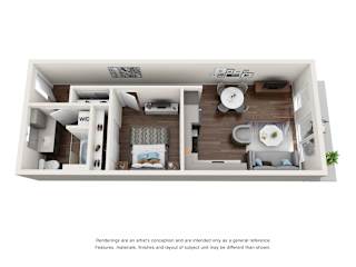 Floor Plan Open One Bedroom