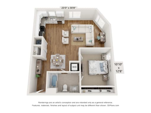 The Waterford_A4 Floor Plan At Rocketts Landing Apartments, PRG Real Estate, Richmond, Virginia