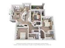 Mediterranean Floor Plan at San Montego Apartments, Mesa, 85206