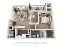 Chinaberry Floor Plan at Ventana Oaks Apartments, Austin