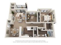 Cypress Floor Plan at Ventana Oaks Apartments, Texas, 78717
