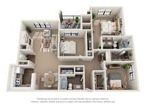 Live Oak Floor Plan at Ventana Oaks Apartments, Austin, TX, 78717
