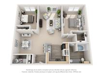 B2_Plush Floor Plan at Artisan Apartments & Shops, Austin, TX 78729
